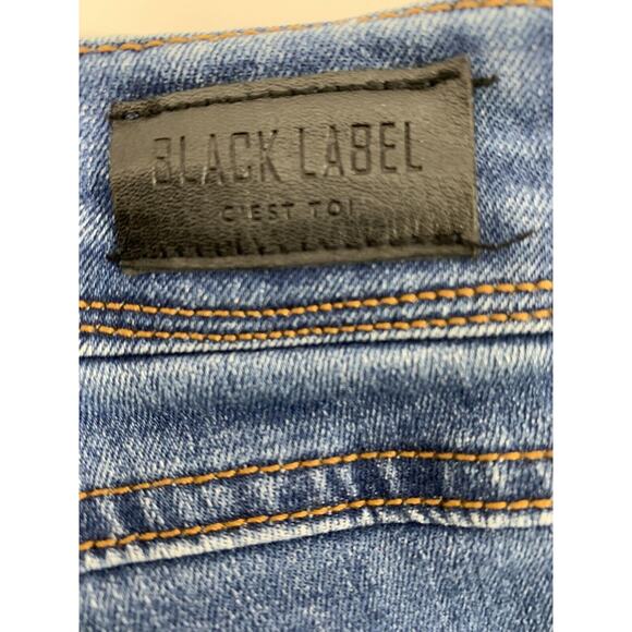 Black Label C' Est Toi Jeans Womens Size 27 Raw Hem Destroyed Denim Patches - Picture 6 of 11